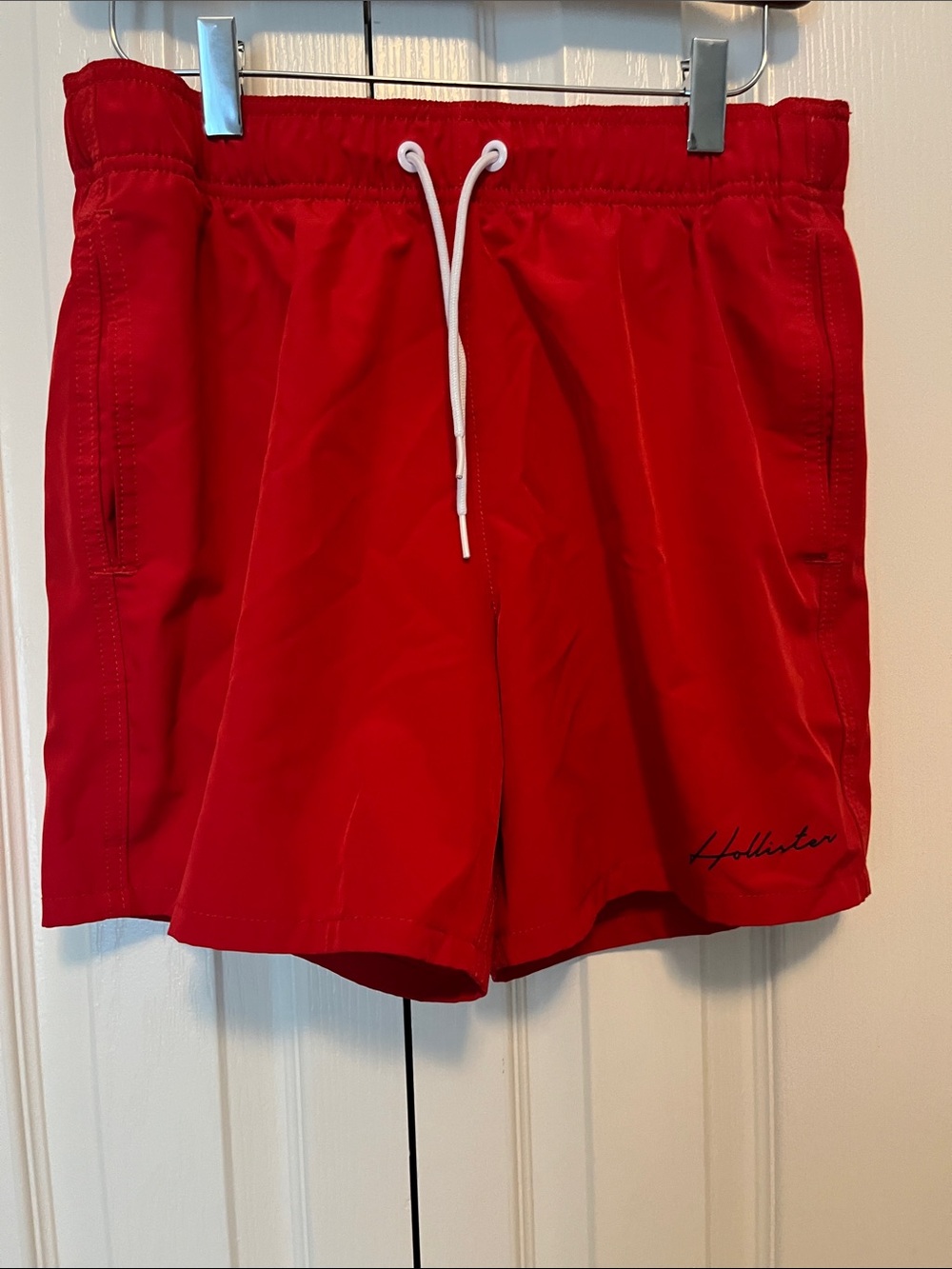 Hollister men’s red swim trunks. Size small 5 inch inseam
